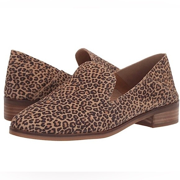 Lucky Brand Cahill Leopard Print Loafer Eyelash Sophia Leather Loafers Size 10 - Picture 1 of 12